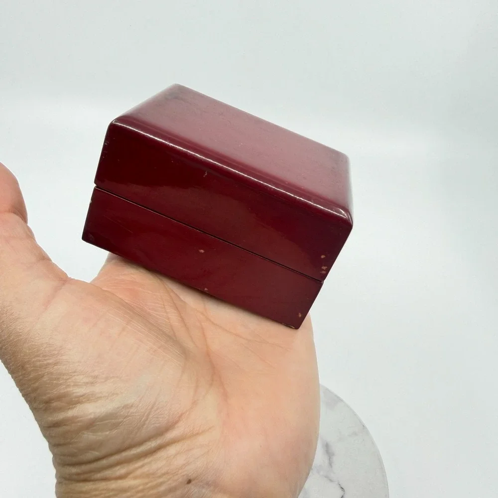 Vintage Wooden Jewelry Ring Box Dark Cherry Finish Jewels by Joseph Gift Case